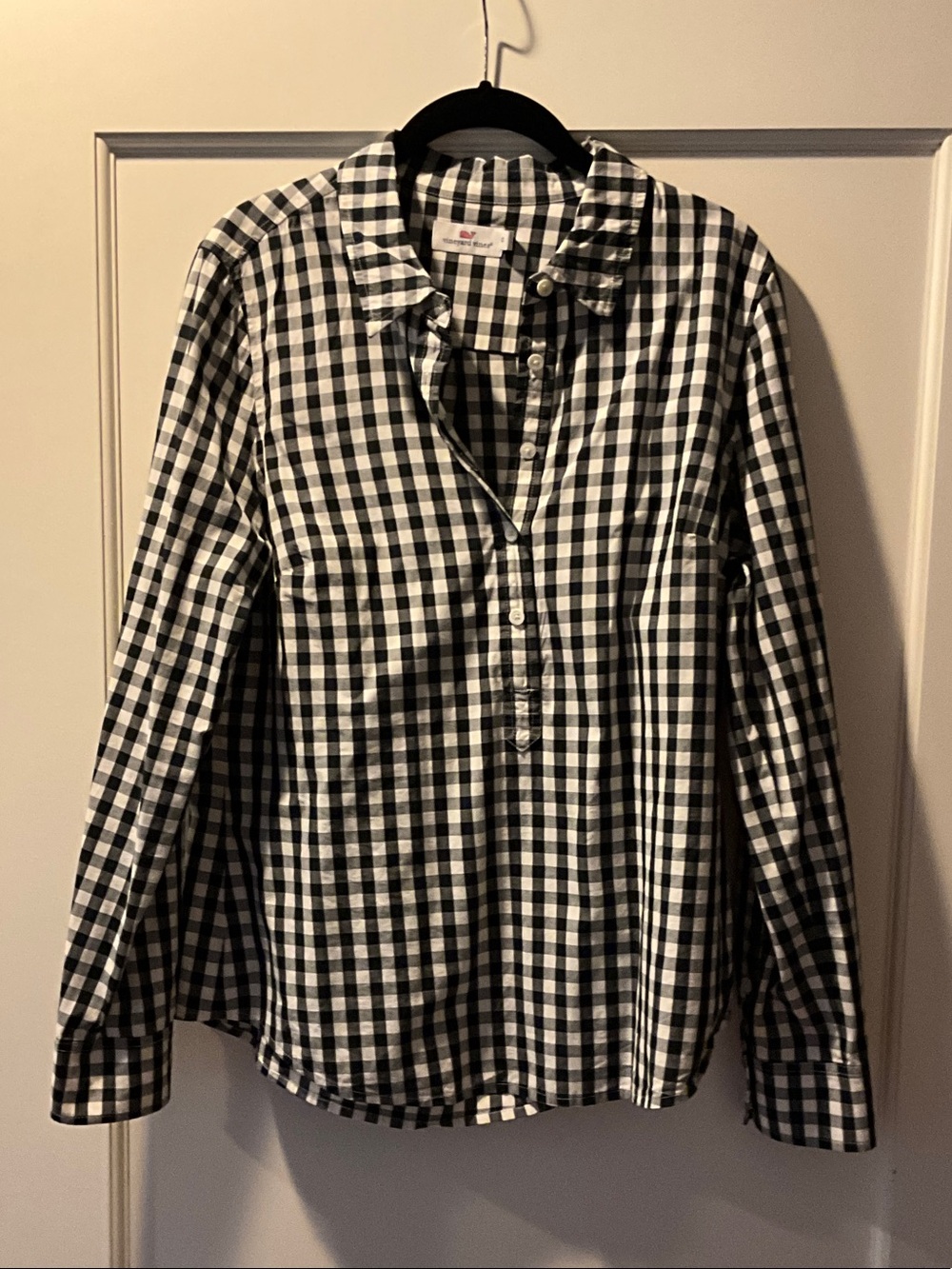 Vineyard Vines Black and White Gingham Button-Down Shirt